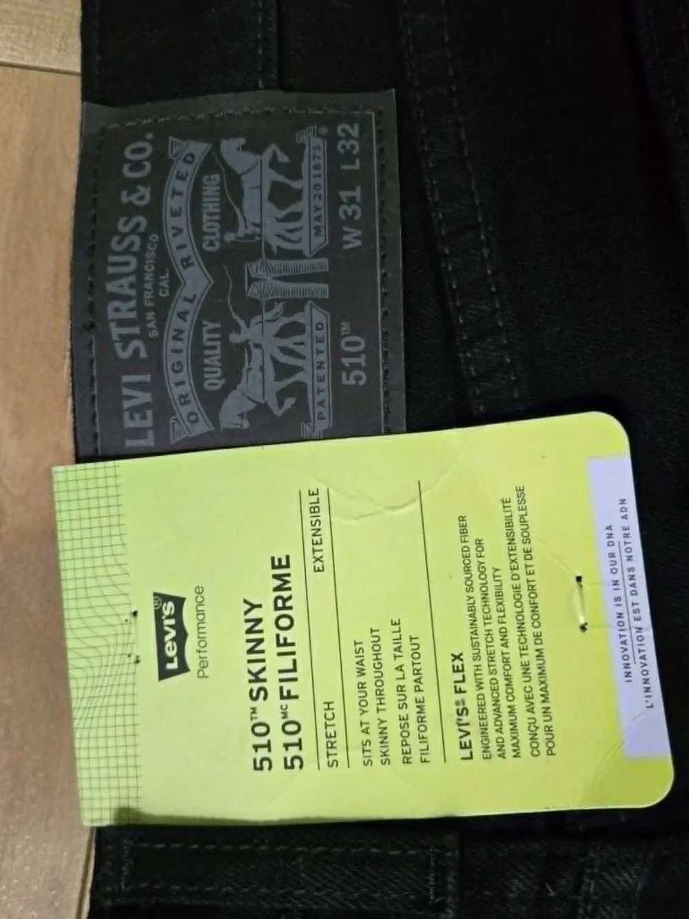 Levi’s 510 Skinny Fit Black Jeans BNWT 31x32 Flex Stretch - Picture 5 of 10